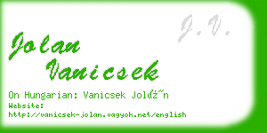 jolan vanicsek business card